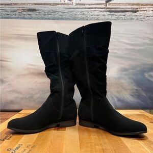 Style & Co. Women's Kelimae Round Toe Mid Calf High Solid Black Boots Size 5